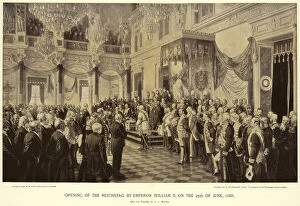 Carl Albrecht Metal Print Collection: Opening of the Reichstag by Emperor William II (litho)