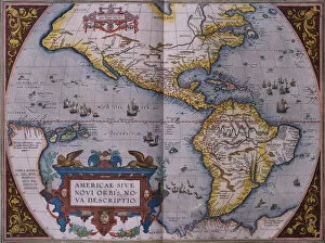 Related Images Collection: Orteliuss map of The New World, 1603 (engraving)