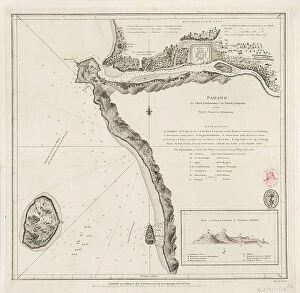 Netherlands Poster Print Collection: Padang - the chief settlement of the Dutch Company on the west coast of Sumatra, 1782 (engraving)