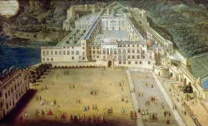 Castles Mouse Mat Collection: The palace in Monaco in 1732, (painting)