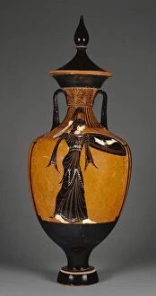 Athens Mouse Mat Collection: Panathenaic prize amphora with lid and figure of Athena, 363-2 BC (terracotta)