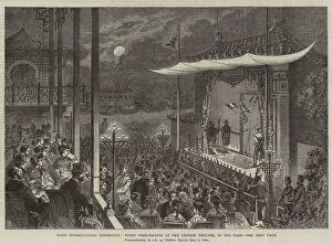 The Park Theatre Canvas Print Collection: Paris International Exhibition, Night Performance at the Chinese Theatre, in the Park (engraving)