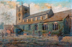 Paintings Poster Print Collection: Parish church, Bingley, c. 1892 (oil on canvas)