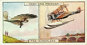 Melbourne Collection: Past & Present: The Aeroplane (colour litho)