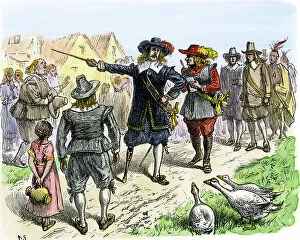 Albany Collection: Peter Stuyvesant (also Pieter or Petrus, 1612-1672) at Fort Orange (Albany), New Netherland