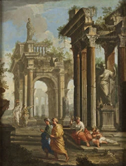 And Xa Collection: Pilgrims beside Classical Buildings, c. 1710 (oil on canvas)