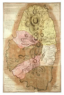 Yellow Scale Mouse Mat Collection: Plan of the Island of St Vincent laid down by actual survey, 1776 (paper)