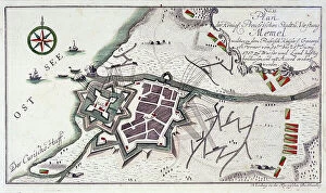 Related Images Collection: Plan of Memel (present-day Klaipeda, Lithuania), during the surrender of the city