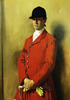 Red Fox Collection: Portrait of Captain Marshall Roberts, Master of the Fox Hounds, 1926 (oil on canvas)