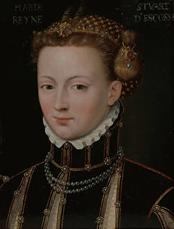 Neoclassical portraits Collection: Portrait of Mary, Queen of Scots, c.1550-59 (oil on wood)