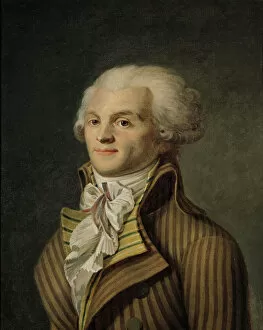 French Revolution portraits Metal Print Collection: Portrait of Maximilien de Robespierre (1758-94) (oil on canvas)