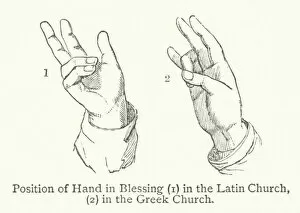 Fingers Collection: Position of Hand in Blessing (engraving)