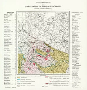 Geological Map Premium Framed Print Collection: Potash deposits in Germany (colour litho)