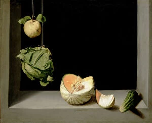 Still life paintings Photographic Print Collection: Quince, Cabbage, Melon, and Cucumber, c. 1602 (oil on canvas)