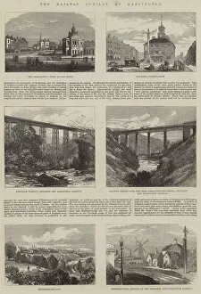 Railway Bridge Collection: The Railway Jubilee at Darlington (engraving)