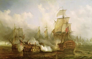 Royal Navy Collection: The Redoutable at Trafalgar, 21st October 1805 (oil on canvas)