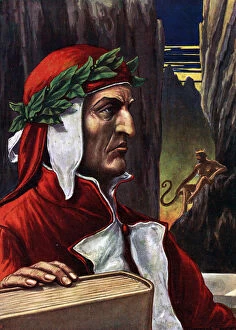 Prints of Representation of Italian poet Dante Alighieri 1265 1321 Portrait of Italian poet Dante Alighieri