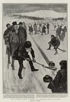 Curling Collection: The 'Roaring Game', a Scene on a Highland Loch in Winter (litho)