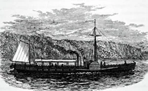 Hudson River Collection: Robert Fulton's paddle steamer the Clermont