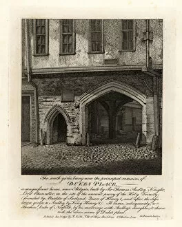 Timber Frame Collection: The ruins of the South Gates of Dukes Place, built by Sir Thomas Audley (1488-1544) near Aldgate