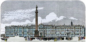 Russian tsars' palaces Jigsaw Puzzle Collection: Russia: Alexander's Column (built from 1830 to 1834), on the Palace Square in Saint Petersburg (St)