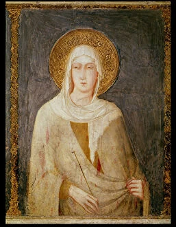 Founder Collection: Five Saints, detail of St. Clare (fresco)