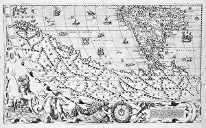 Greenwich Collection: Section plate from Francesco Camocio's Cosmographia Universalis, 1567