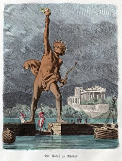 Greek mythology sculptures Photographic Print Collection: Sept merveilles du monde, Seven Wonders of the World (colour engraving)