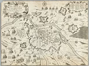 London Eye Photographic Print Collection: The Siege of Colchester by the Lord Fairfax, as it was with the line and outworks 1648