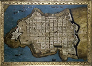 Malta Canvas Print Collection: Siege of Malta: Valletta (Valletta), late 16th century (oil on canvas)