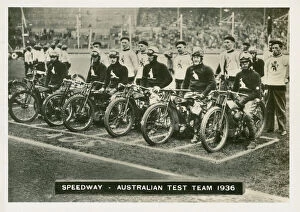 Brent Mouse Mat Collection: Speedway, Australian Test Team 1936 (b/w photo)