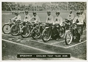 Brent Mouse Mat Collection: Speedway, English Test Team 1936 (b/w photo)