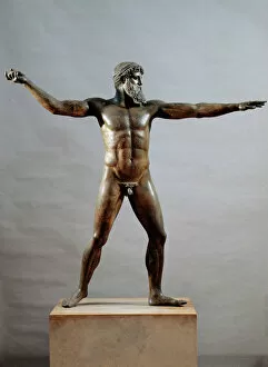 Sculptures Photographic Print Collection: Statue of Zeus or Poseidon (often called God from Sea). 460 BC (Bronze sculpture)