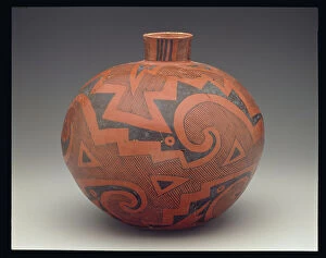 Native American artifacts Photographic Print Collection: Storage jar, c.1125-1200 (ceramic; white mountain red ware, wingate black-on-red type)