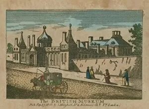 New London Architecture Fine Art Print Collection: Street scene and the British Museum (coloured engraving)