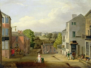Manor House Collection: Street Scene in Chorley, Lancashire, with a View of Chorley Hall, c
