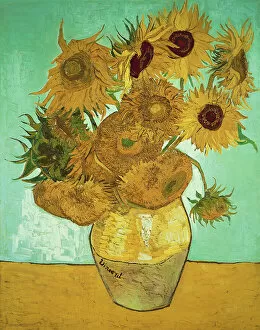Still life paintings Framed Print Collection: Sunflowers, 1888 (oil on canvas)