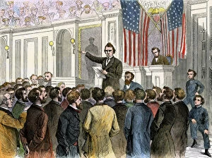 Discourse Collection: Thaddeus Stevens (1792-1868) clots the debate at the Congress on the removal of President Andrew
