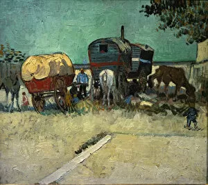 Paint Horse Canvas Print Collection: Trailers, Bohemian encampment in the vicinity of Arles (Oil on canvas, 1888)