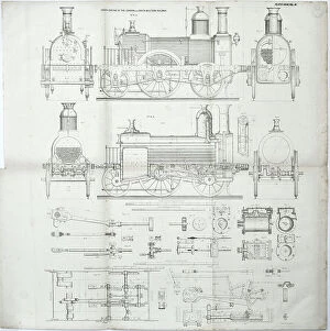 Schema Collection: Train Engine of the London and South Western Railway No 8A (lithograph on paper)