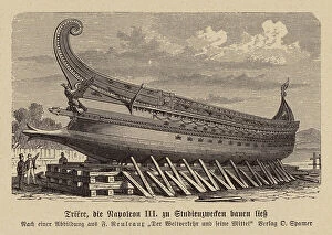 Galley Collection: Trireme built for Napoleon III (engraving)