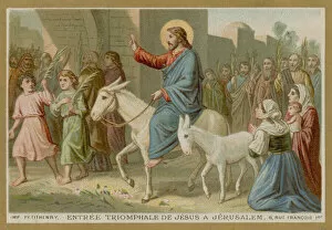 Benediction Collection: The triumphal entry of Jesus into Jerusalem (chromolitho)