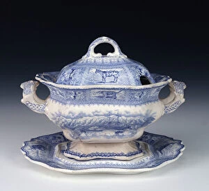 Greenwich Mouse Mat Collection: Tureen in Arctic Scenery pattern, c.1840 (earthenware)