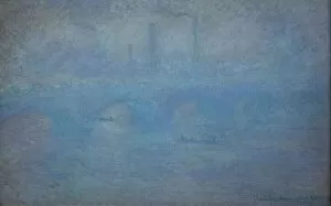 Wooden Bridge Collection: Waterloo Bridge. Effect of Fog, 1903 (oil on canvas)