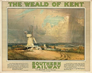 Vintage Metal Print Collection: The Weald of Kent, a Southern Railway advertising poster, c