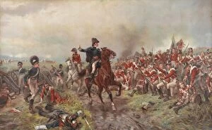 Battle of Waterloo Photo Mug Collection: Wellington at Waterloo (colour litho)