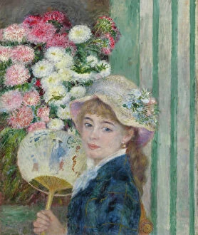 Pierre-Auguste Renoir Jigsaw Puzzle Collection: Woman with a Fan, c. 1879 (oil on canvas)