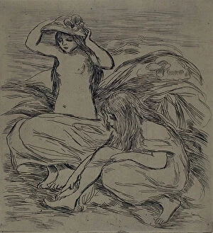 Bare Foot Collection: Two Women Bathing, c.1895 (etching on tan wove paper)