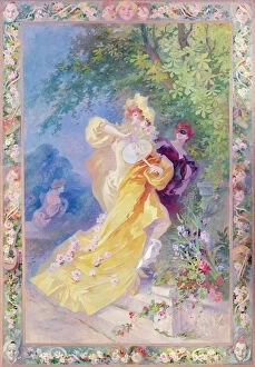 Yellow Garden Framed Print Collection: The Yellow Domino, design for a tapestry or carpet, 1908 (gouache on paper)