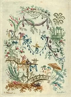 Chinoiserie Framed Print Collection: Drawings Prints, Print, Ornament, &, Architecture, Chinoiserie, Nouvelle, Suite, de